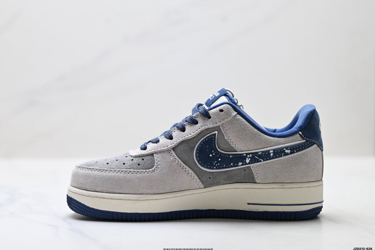 Nike Air Force 1 '07 LV8 Graphic Low-Top Sneakers – Grey/Navy
