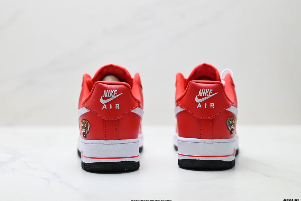 Nike Air Force 1 '07 LV8 Bear Graphic Low-Top Sneakers – Red/White
