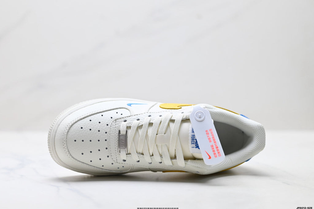 Nike Air Force 1 '07 LV8 Low-Top Sneakers – White/Yellow/Blue