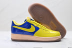 Nike Air Force 1 '07 LV8 Patent Low-Top Sneakers – Royal Blue/Yellow