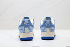Nike Air Force 1 '07 LV8 Denim Monogram Low-Top Sneakers – Blue/White