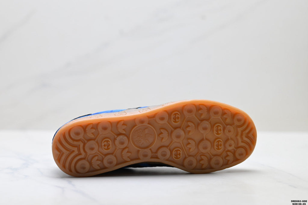 Gazelle Blue GG Monogram Low-Top Sneakers