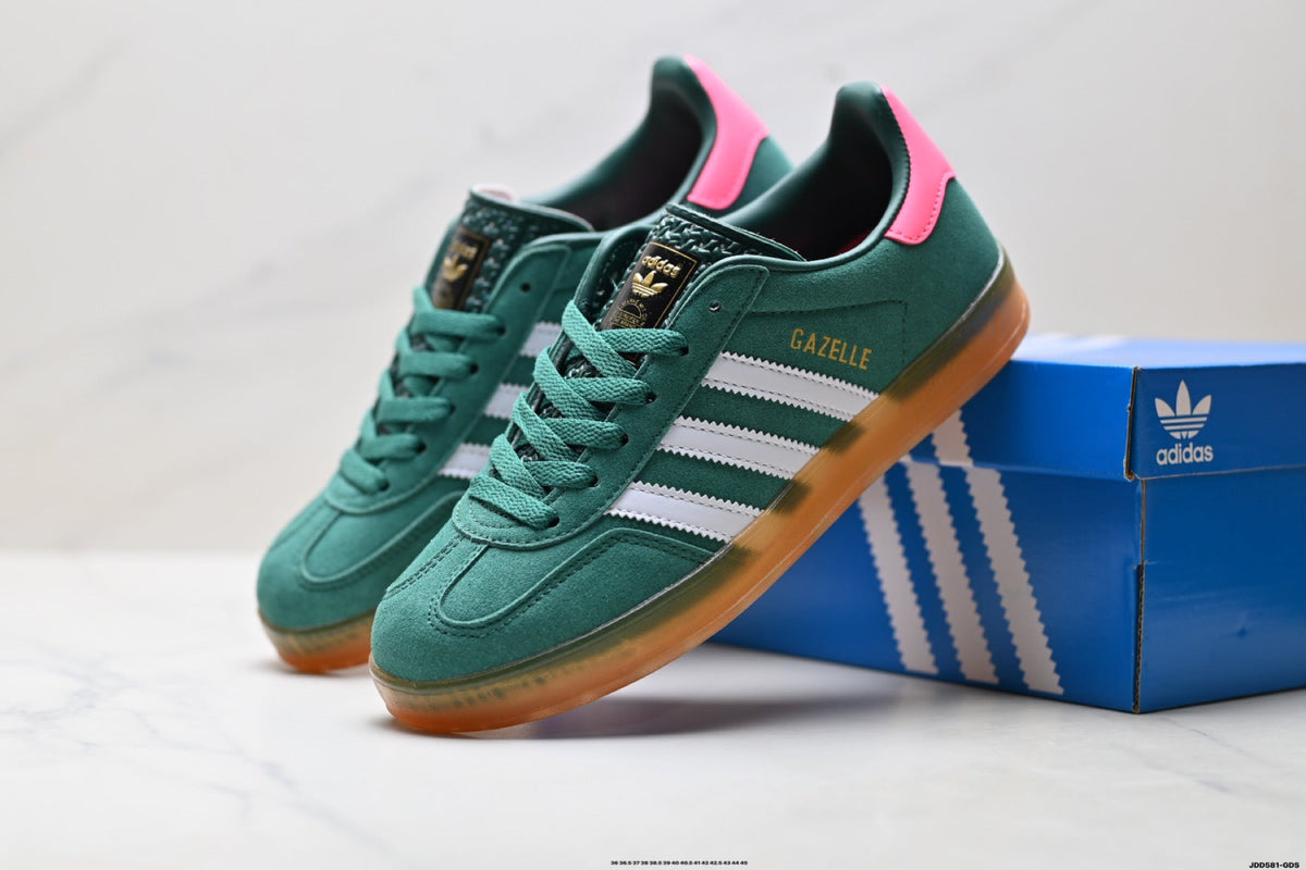 adidas Gazelle Green Pink Sneakers