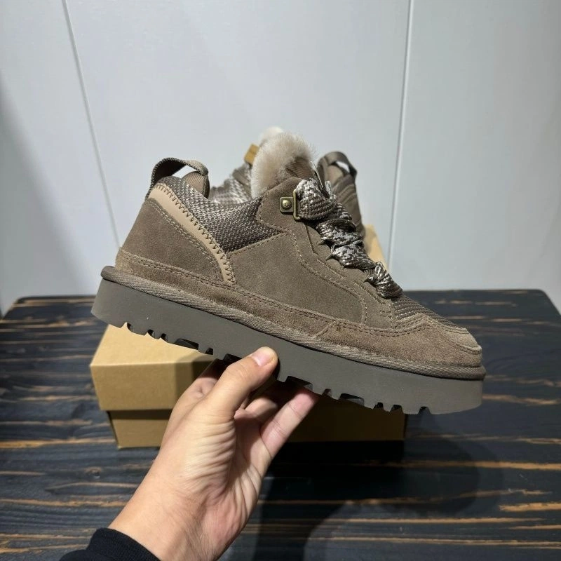 `Lowmel Suede Wool Lined Casual Sneakers Thick Bottom Winter Shoes`