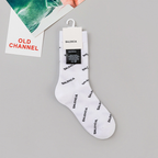Balenciaga All-over Print Crew Socks, 7 Colors Fashion Streetwear Mid Calf Socks