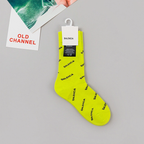Balenciaga All-over Print Crew Socks, 7 Colors Fashion Streetwear Mid Calf Socks