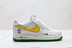 Nike Air Force 1 Low Brazil-Inspired | White Green Yellow Leather Sneakers