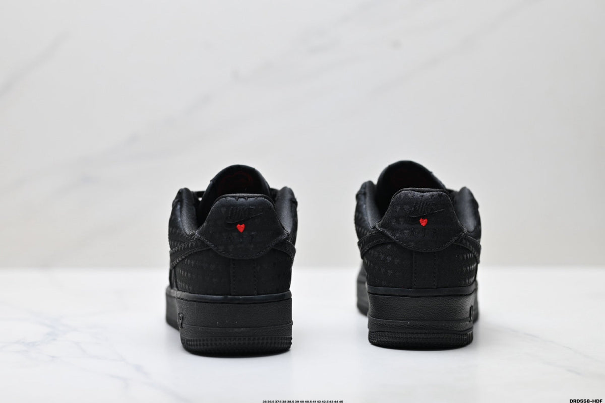 Nike Air Force 1 Low Triple Black | Jacquard Leather Sneakers