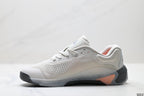 Adidas Grey White Court Shoes with Orange Accents