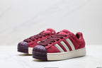 Adidas Originals Superstar Platform Burgundy Suede Sneakers