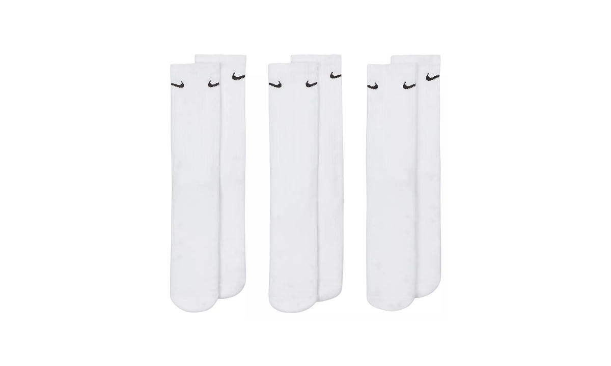 Everyday Cushioned Training Crew Socks "White - 3 Pack" SX7664 100