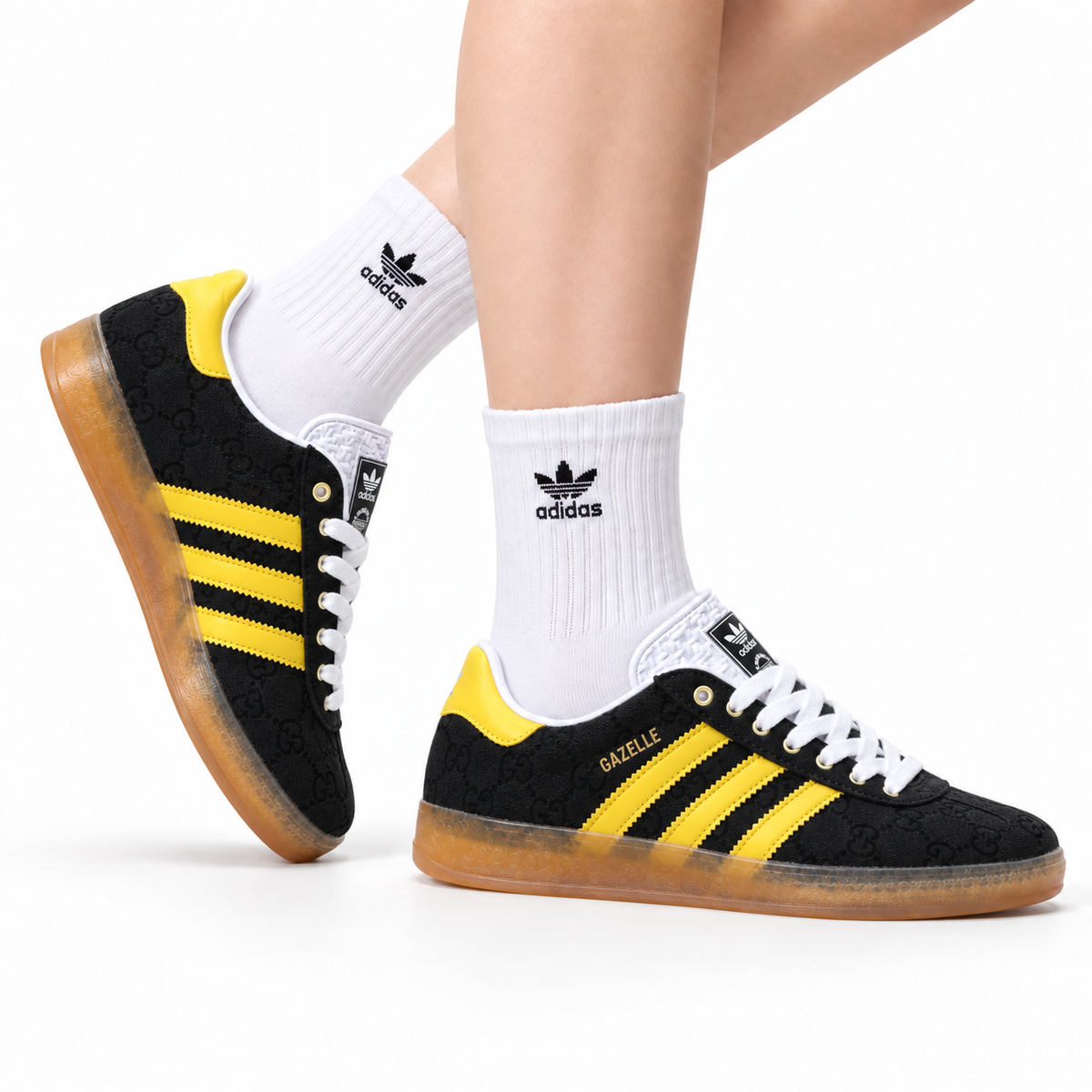 adidas Gazelle Black Yellow Sneakers