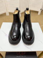 UGG Black Leather Side-Zip Boots