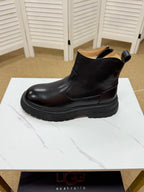 UGG Black Leather Side-Zip Boots