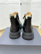 UGG Black Leather Side-Zip Boots
