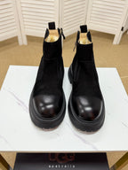 UGG Black Pull-On Leather Chelsea Boots