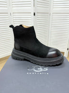 UGG Black Pull-On Leather Chelsea Boots