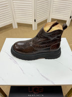UGG Dark Brown Leather Chelsea Boots