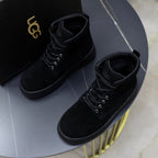 UGG Black Nubuck Lace-Up Winter Boots