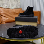 UGG Black Nubuck Lace-Up Winter Boots