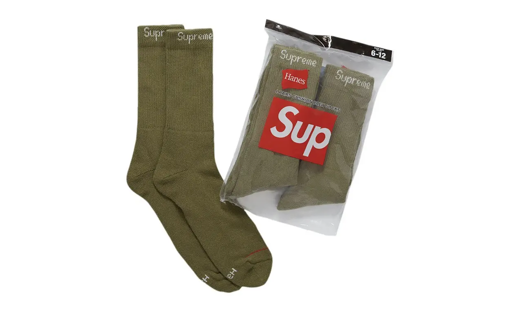 Hanes Crew Socks (4 Pack) "Olive" SU26533