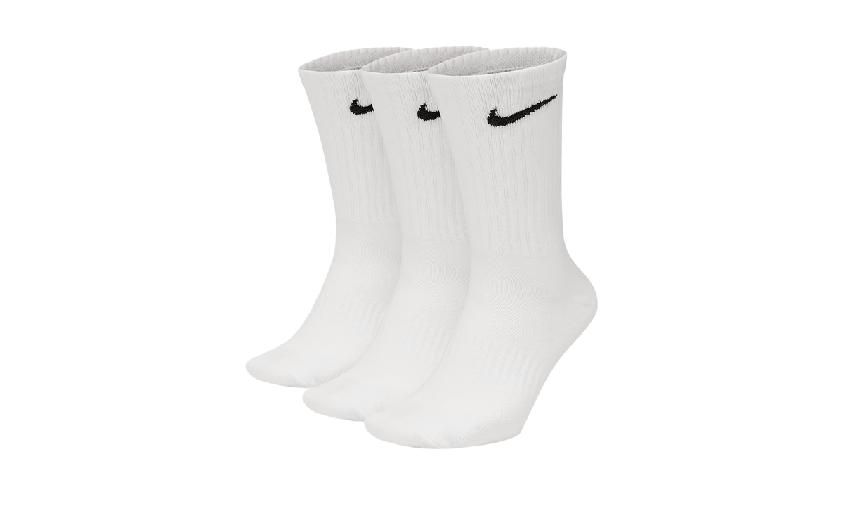 Everyday Lightweight Training Crew Socks (3 Pairs) "White / Black" SX7676 100
