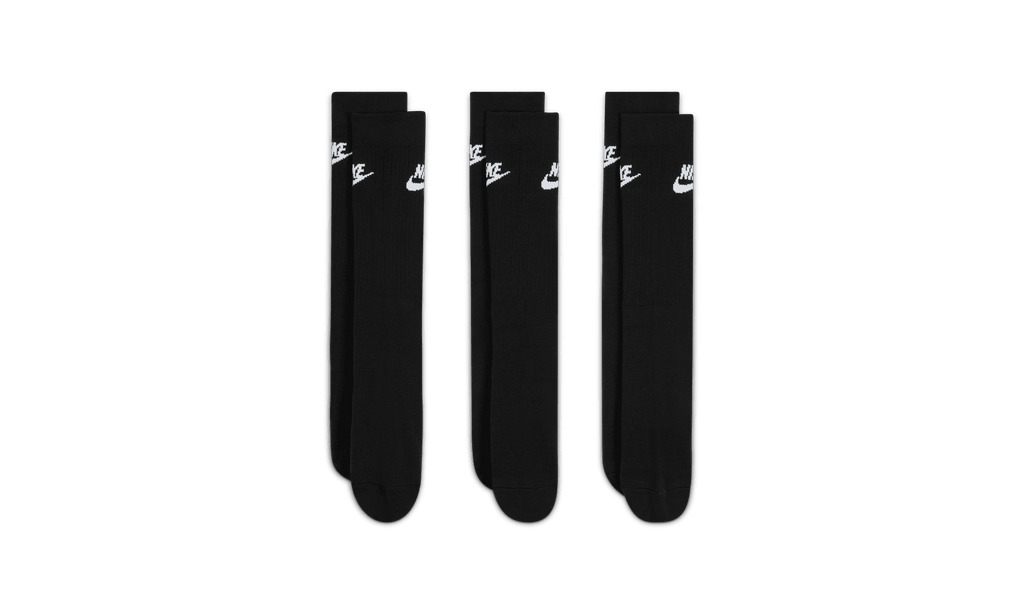 NSW Everyday Essential Crew Socks (3 Pairs) "BLACK" DX5025 010