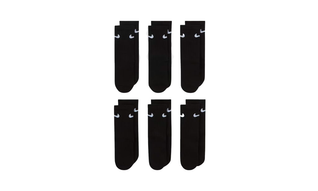 Dri-FIT Performance Basics Crew Socks (6 Pairs) GS "Black" UN0019 023