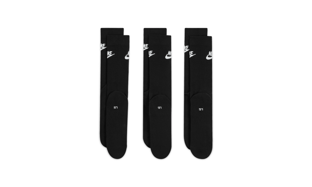 NSW Everyday Essential Crew Socks (3 Pairs) "BLACK" DX5025 010