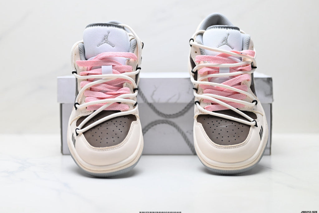 Nike Low-Top Sneakers Beige Black Pink Unisex Style 19