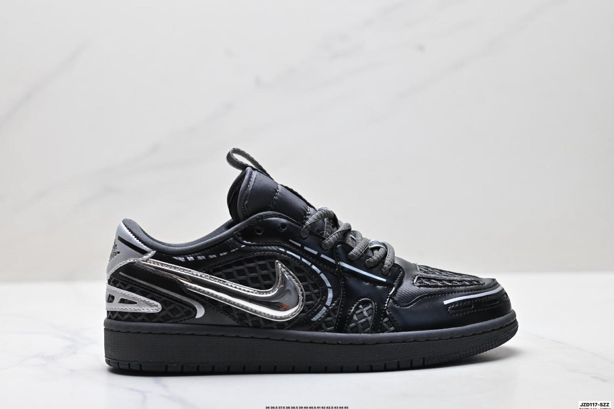 Nike Low-Top Sneakers Black Silver Monogram Unisex Collaboration Edition Style 15