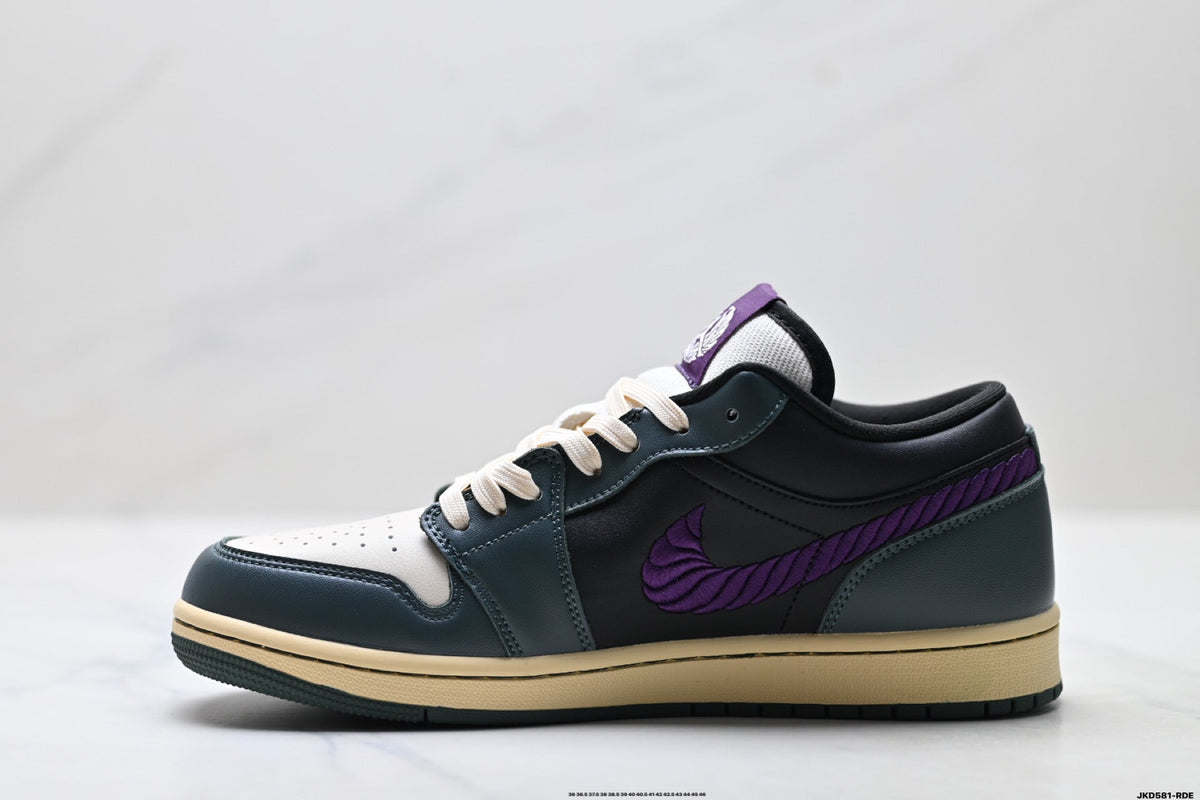 Nike Low-Top Sneakers Black White Purple Unisex Style 49