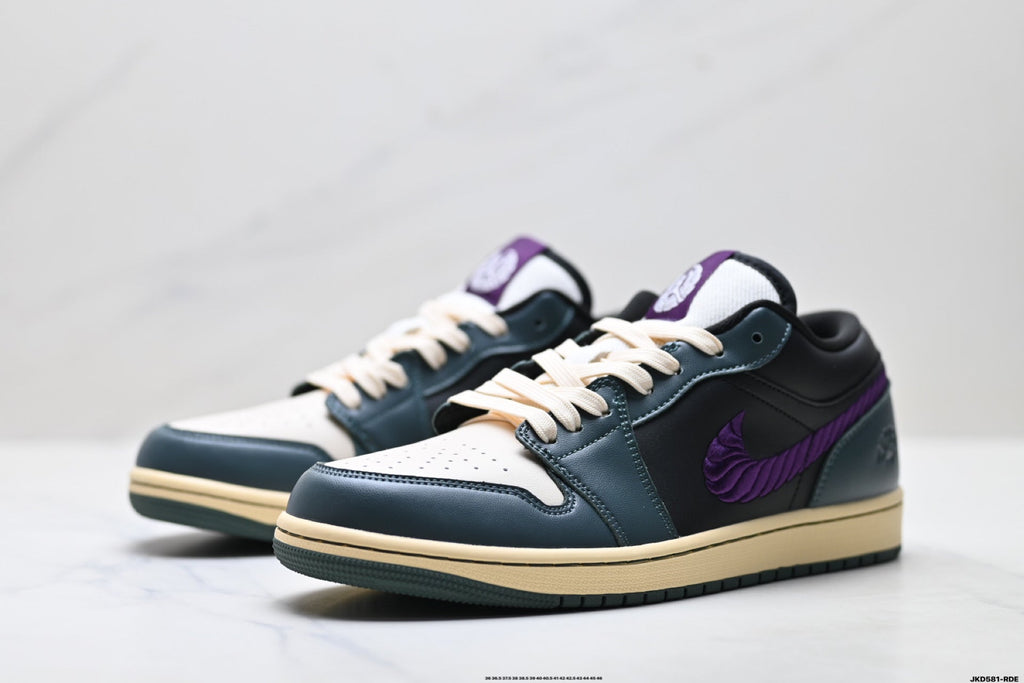 Nike Low-Top Sneakers Black White Purple Unisex Style 49
