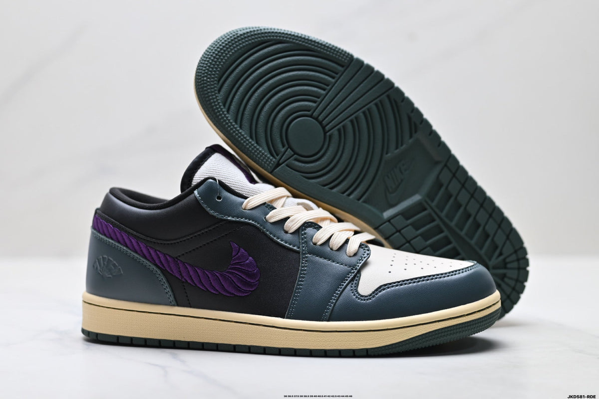 Nike Low-Top Sneakers Black White Purple Unisex Style 49