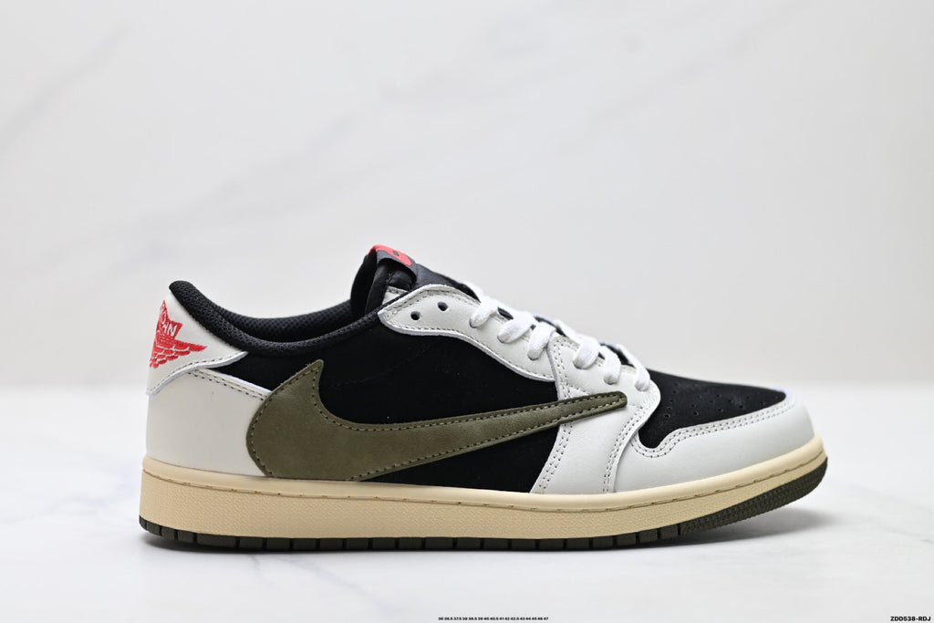 Nike Low-Top Sneakers Black White Red Unisex Style 42
