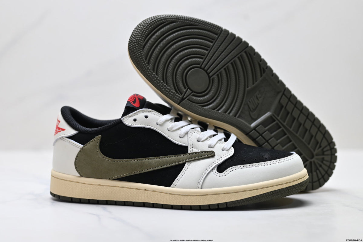 Nike Low-Top Sneakers Black White Red Unisex Style 42