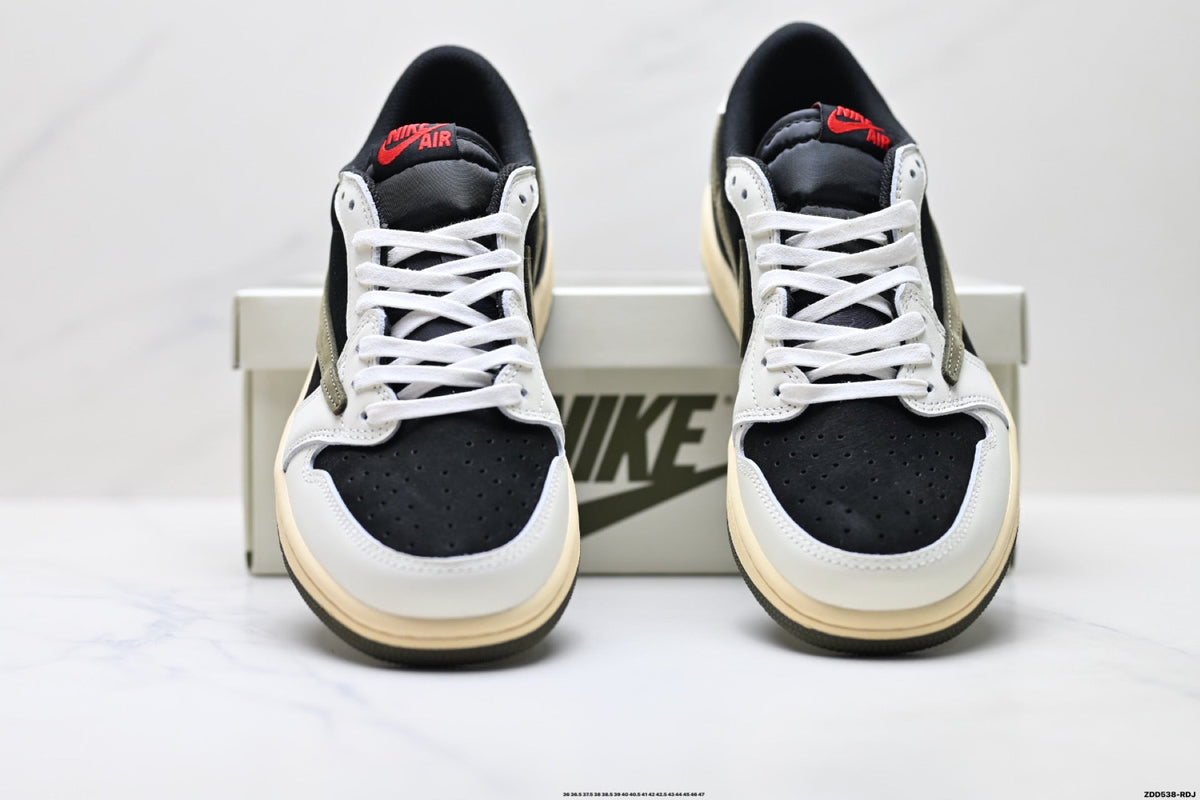 Nike Low-Top Sneakers Black White Red Unisex Style 42