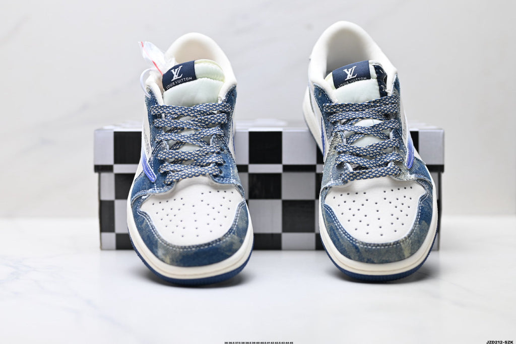 Nike Low-Top Sneakers Blue White Graphic Unisex Collaboration Edition Style 20