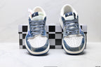 Nike Low-Top Sneakers Blue White Graphic Unisex Collaboration Edition Style 20