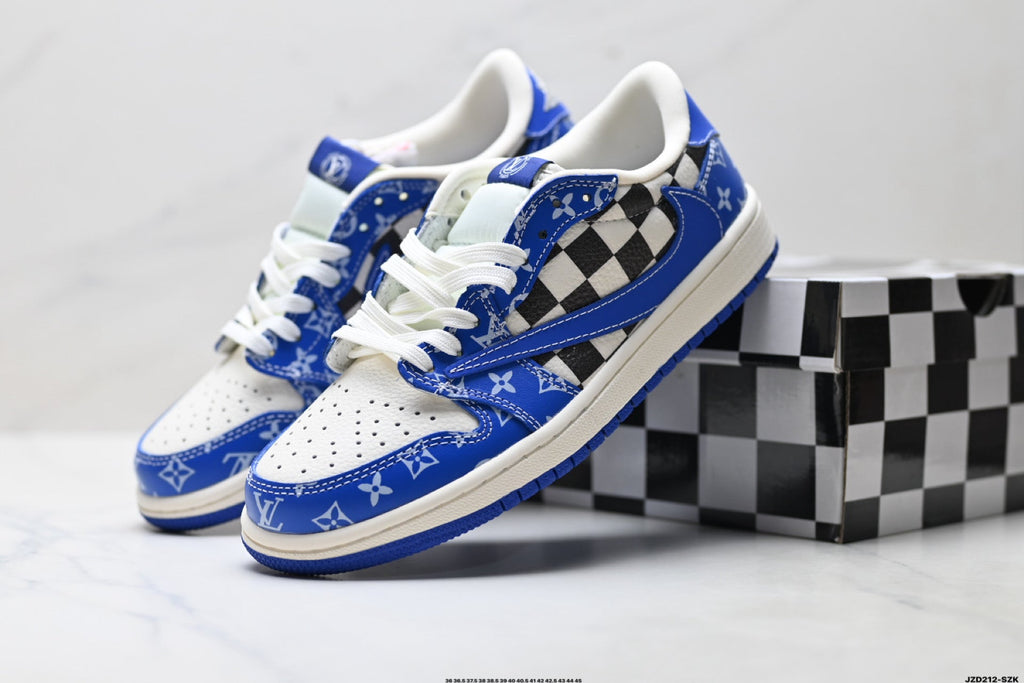 Nike Low-Top Sneakers Blue White Graphic V2 Unisex Collaboration Edition Style 22