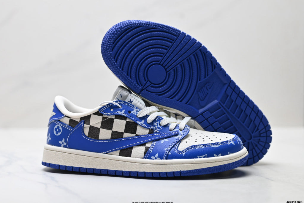 Nike Low-Top Sneakers Blue White Graphic V2 Unisex Collaboration Edition Style 22