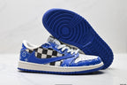 Nike Low-Top Sneakers Blue White Graphic V2 Unisex Collaboration Edition Style 22