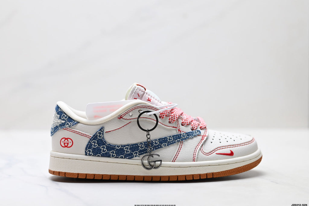 Nike Low-Top Sneakers Blue White Graphic V2 Unisex Collaboration Edition Style 22