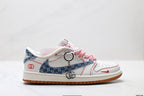 Nike Low-Top Sneakers Blue White Graphic V2 Unisex Collaboration Edition Style 22