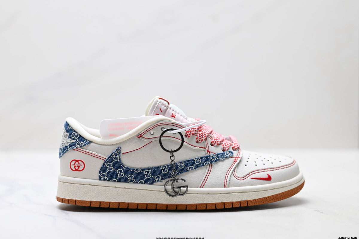 Nike Low-Top Sneakers Blue White Graphic V2 Unisex Collaboration Edition Style 22