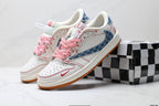 Nike Low-Top Sneakers Blue White Graphic V2 Unisex Collaboration Edition Style 22
