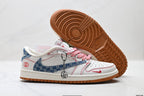 Nike Low-Top Sneakers Blue White Graphic V2 Unisex Collaboration Edition Style 22