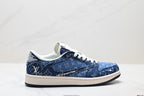 Nike Low-Top Sneakers Navy Denim Unisex Collaboration Edition Style 07