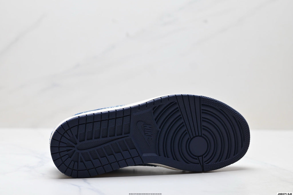 Nike Low-Top Sneakers Navy Denim Unisex Collaboration Edition Style 07