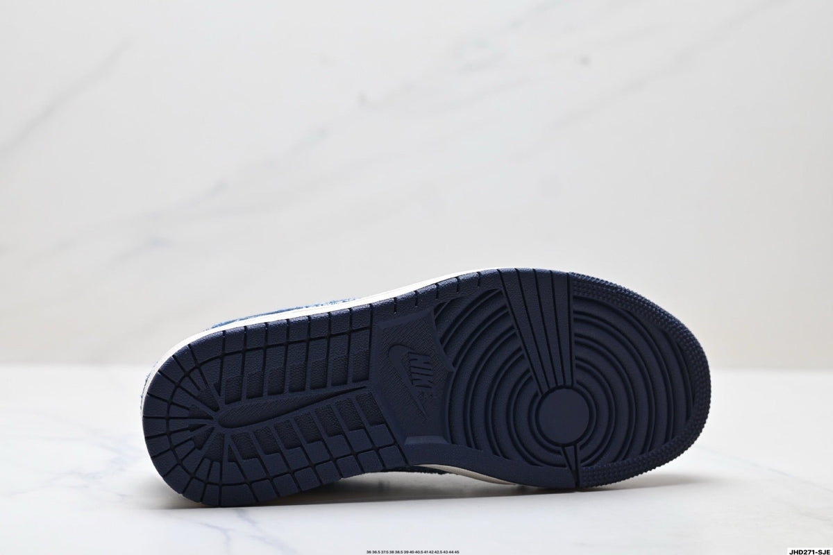 Nike Low-Top Sneakers Navy Denim Unisex Collaboration Edition Style 07